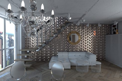 Квартира для дівчини, rosegold, loft, 2017